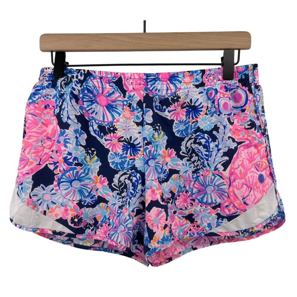 Lilly Pulitzer Luxletic Ocean Trail Short Navy Turtle Amazement Women S Lined